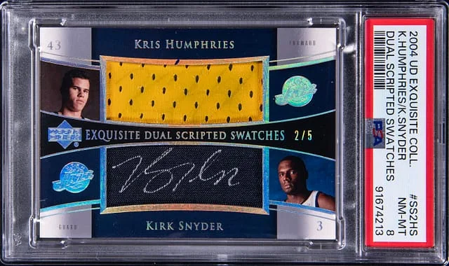 2004-05 Upper Deck Exquisite Collection Kris Humphries/Kirk Snyder Dual Scripted Swatches #SS2-HS card image