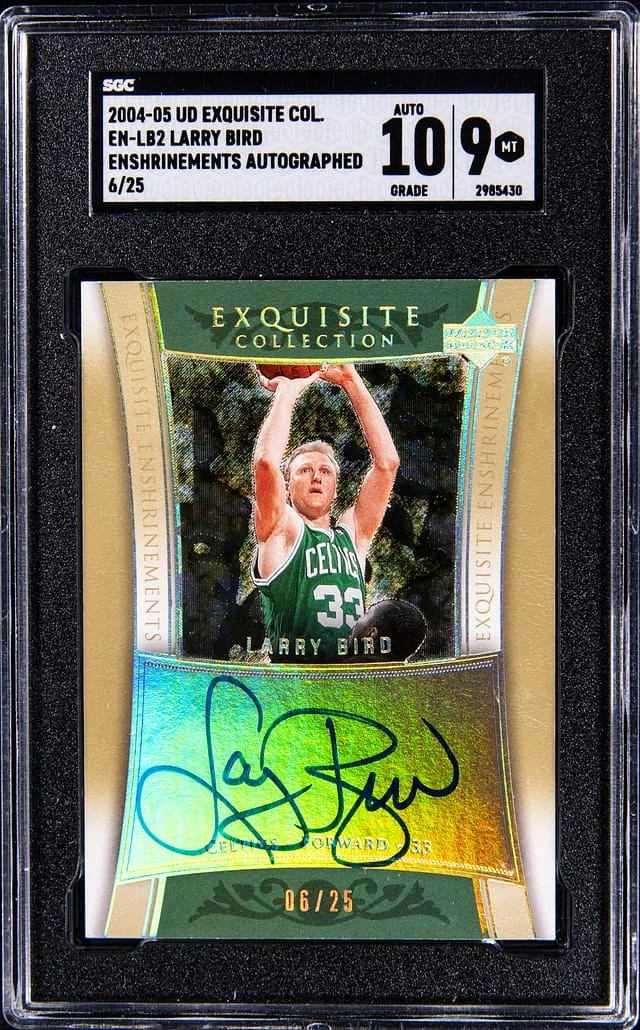 2004-05 Upper Deck Exquisite Collection Larry Bird Enshrinements Autograph #EN-LB2 card image