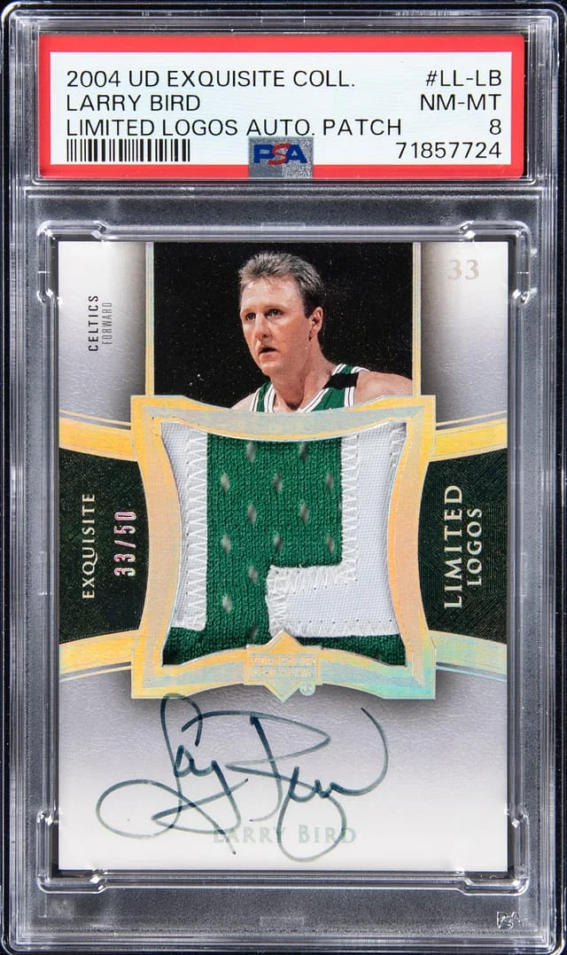 2004-05 Upper Deck Exquisite Collection Larry Bird Limited Logos Autograph Patch #LL-LB card image