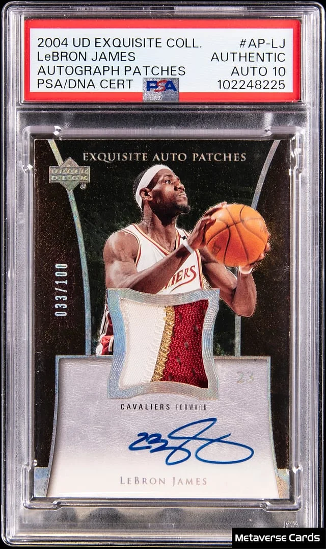 2004-05 Upper Deck Exquisite Collection LeBron James Autograph Patches #AP-LJ card image