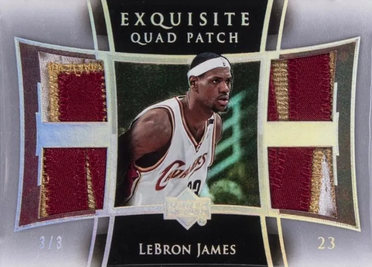 2004-05 Upper Deck Exquisite Collection Lebron James Patches Quad #E4P-LJ card image