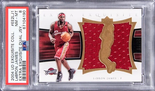 2004-05 Upper Deck Exquisite Collection LeBron James Extra Exquisite Dual Jersey #EE2-LJ card image