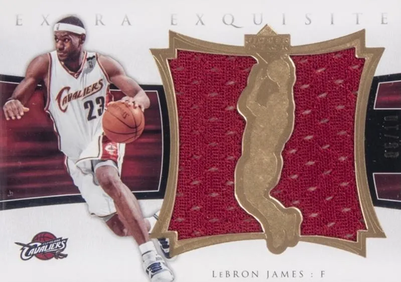 2004-05 Upper Deck Exquisite Collection Lebron James Extra Exquisite Jerseys Dual #EE2-LJ2 card image