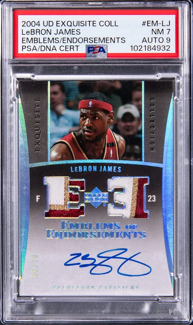 2004-05 Upper Deck Exquisite Collection LeBron James Emblems of Endorsements #EM-LJ card image