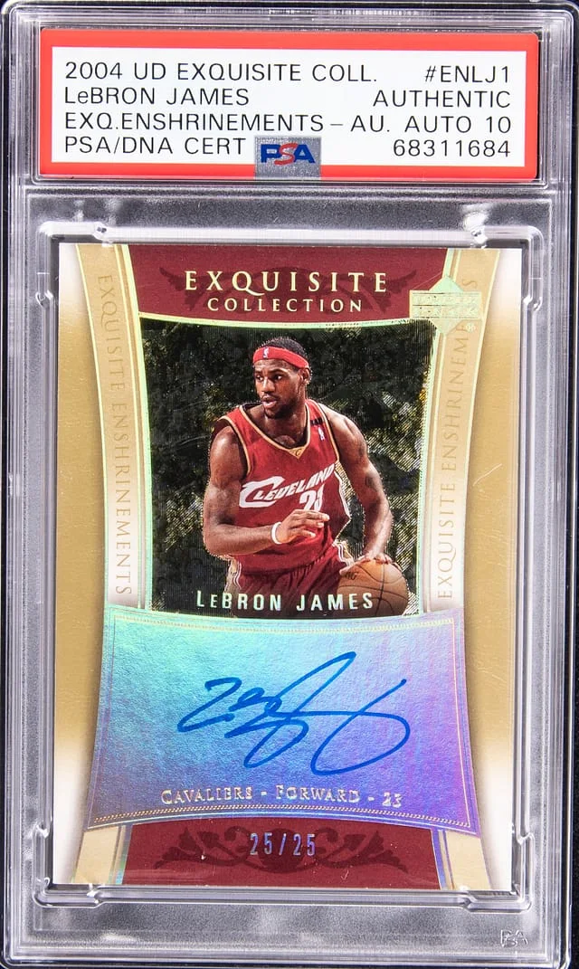 2004-05 Upper Deck Exquisite Collection LeBron James Exquisite Enshrinements Autograph #EN-LJ1 card image