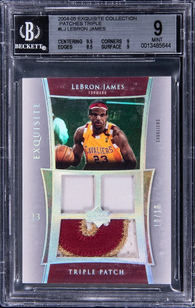 2004-05 Upper Deck Exquisite Collection LeBron James Game-Used Patches Triple #E3P-LJ card image