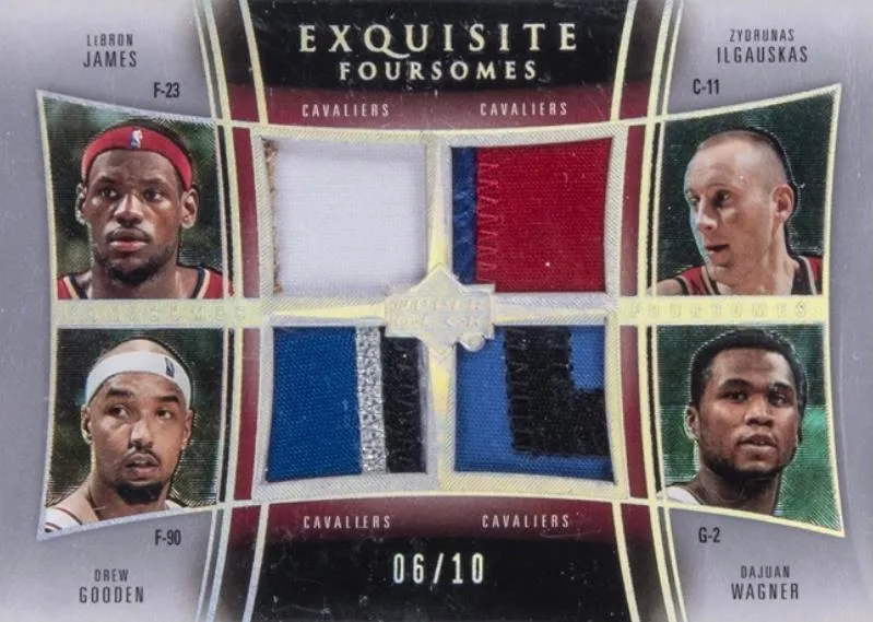 2004-05 Upper Deck Exquisite Collection Lebron James Foursomes Patches #JDIW card image