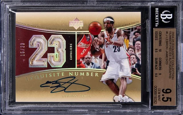 2004-05 Upper Deck Exquisite Collection LeBron James Number Pieces Autograph #LJ card image