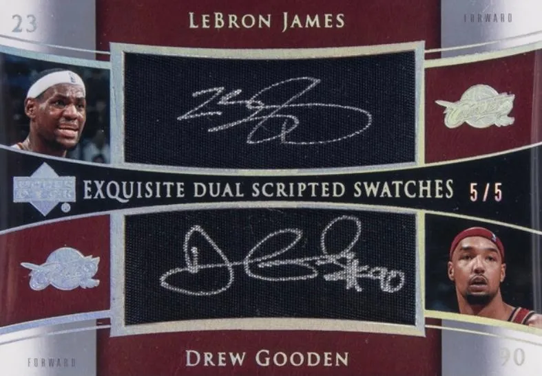 2004-05 Upper Deck Exquisite Collection Lebron James Dual Scripted Swatches #SS2-JG card image