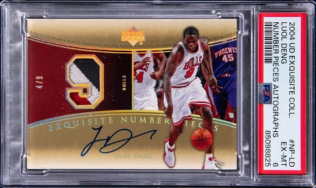 2004-05 Upper Deck Exquisite Collection Luol Deng Number Pieces Autographs #NP-LD card image