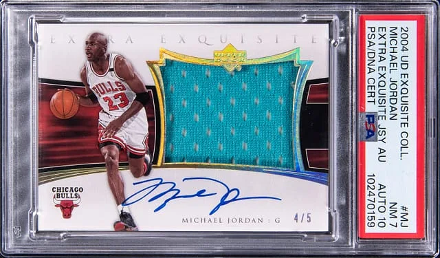 2004-05 Upper Deck Exquisite Collection Michael Jordan Extra Exquisite Jersey Autographs #AEE-MJ card image