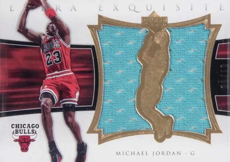 2004-05 Upper Deck Exquisite Collection Michael Jordan Extra Exquisite Jerseys Dual #EE2-MJ2 card image