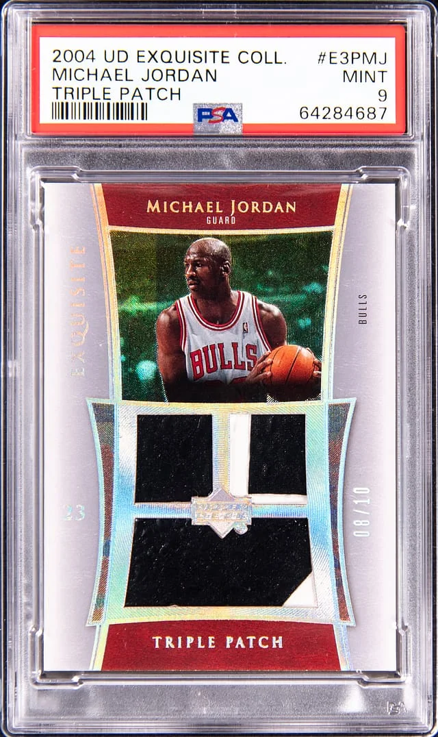 2004-05 Upper Deck Exquisite Collection Michael Jordan Game-Used Triple Patch #E3P-MJ card image