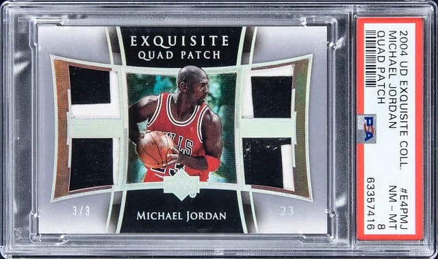 2004-05 Upper Deck Exquisite Collection Michael Jordan Game-Used Quad Patch #E4PMJ card image