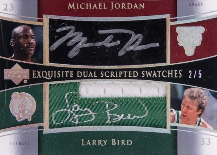 2004-05 Upper Deck Exquisite Collection Michael Jordan Dual Scripted Swatches #SS2-JL card image