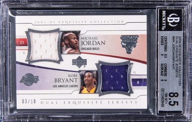 2004-05 Upper Deck Exquisite Collection Michael Jordan/Kobe Bryant Game-Used Dual Exquisite Jerseys #EJ2-MK card image