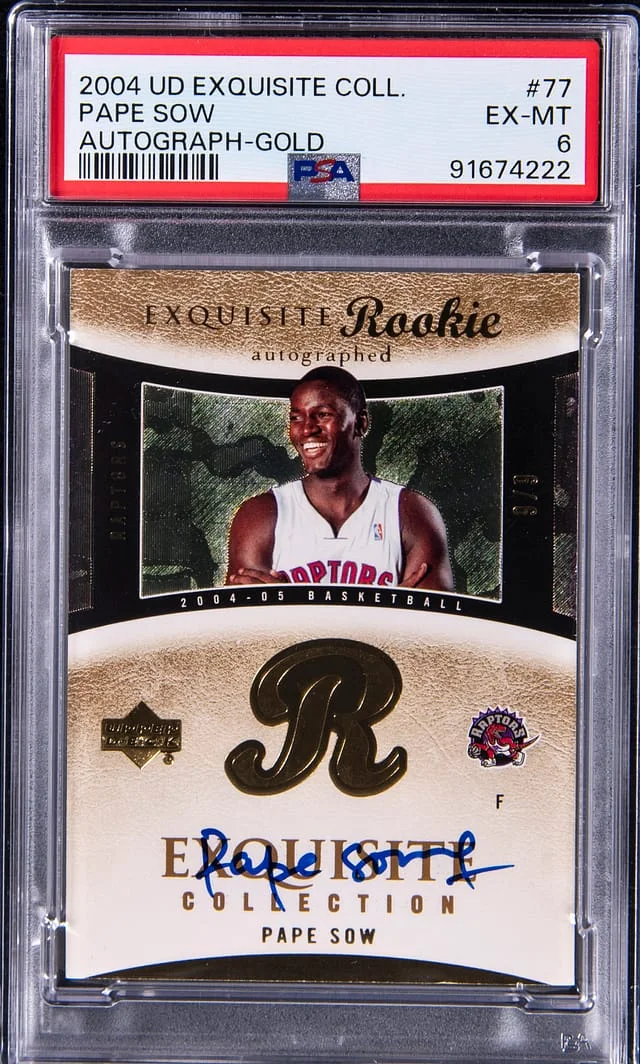2004-05 Upper Deck Exquisite Collection Pape Sow Autograph Gold #77 card image