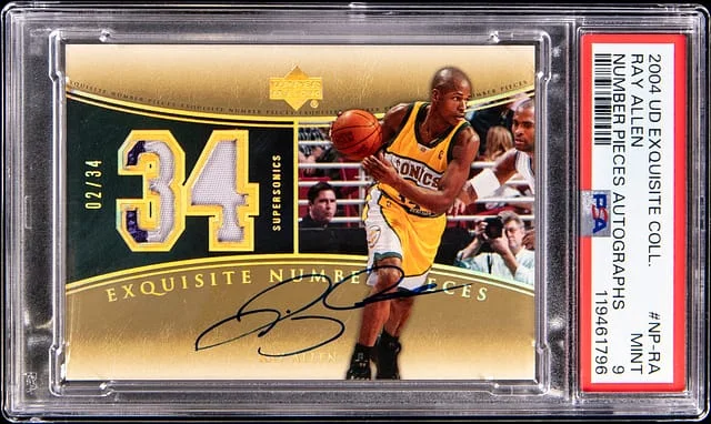 2004-05 Upper Deck Exquisite Collection Ray Allen Number Pieces Autographs #NP-RA card image
