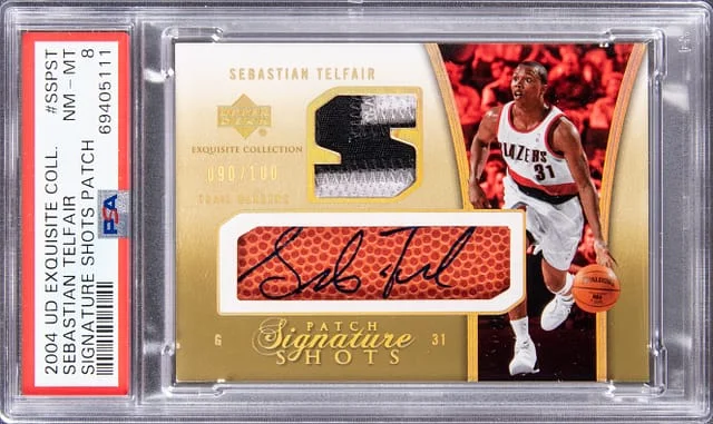 2004-05 Upper Deck Exquisite Collection Sebastian Telfair Signature Shots Patch #SSPST card image