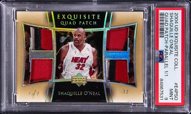 2004-05 Upper Deck Exquisite Collection Shaquille O'Neal Game-Used Quad Patch Parallel #E4P-SO card image
