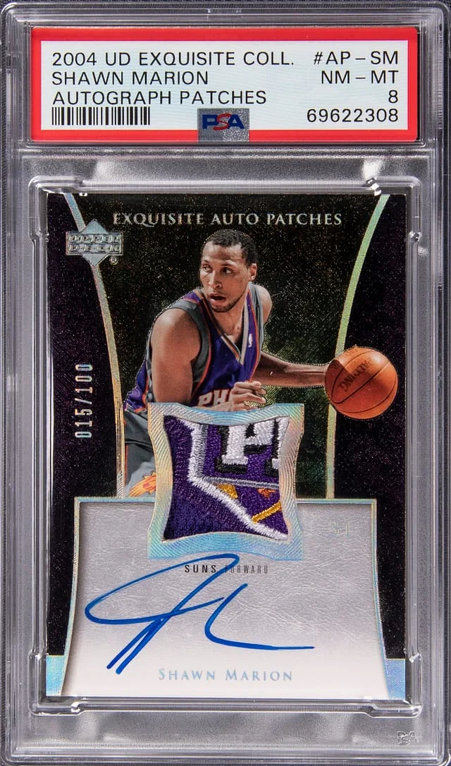 2004-05 Upper Deck Exquisite Collection Shawn Marion Autograph Patches #AP-SM card image