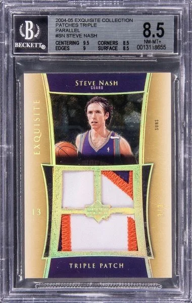 2004-05 Upper Deck Exquisite Collection Steve Nash Game-Used Patches Triple Parallel #E3P-SN card image