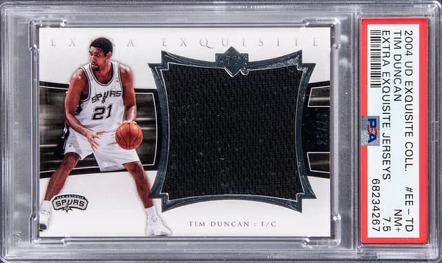 2004-05 Upper Deck Exquisite Collection Tim Duncan Extra Exquisite Jerseys #TD card image