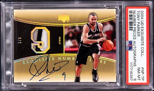 2004-05 Upper Deck Exquisite Collection Tony Parker Number Pieces Autographs #NP-TP card image