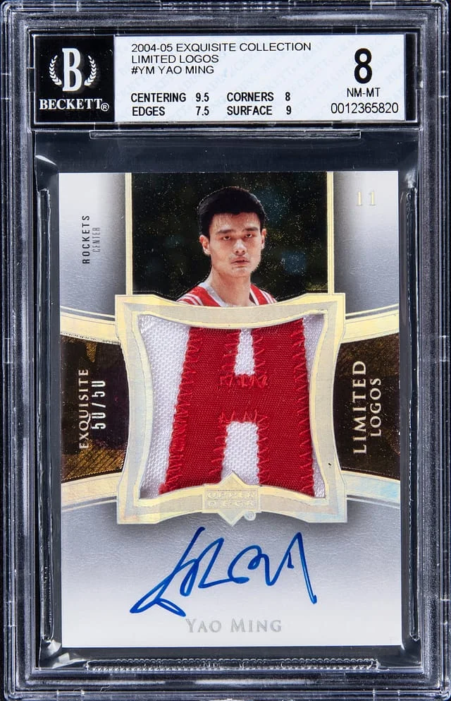 2004-05 Upper Deck Exquisite Collection Yao Ming Limited Logos Autograph Patch #LL-YM card image