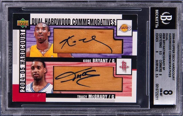 2004-05 Upper Deck Hardcourt Kobe Bryant/Tracy McGrady Hardwood Commemoratives Dual SP #HC2-BM card image