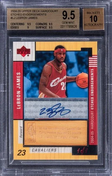 2004-05 Upper Deck Hardcourt Lebron James Etched Endorsements #EN-LJ card image