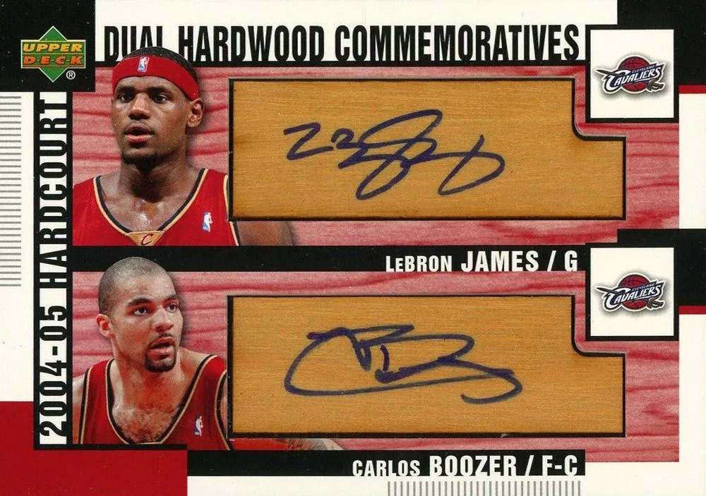 2004-05 Upper Deck Hardcourt Lebron James Hardwood Commemoratives Dual #HC2-JB card image
