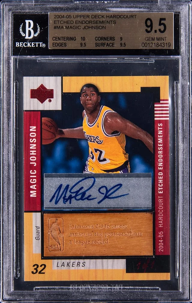 2004-05 Upper Deck Hardcourt Magic Johnson Etched Endorsements #EN-MA card image