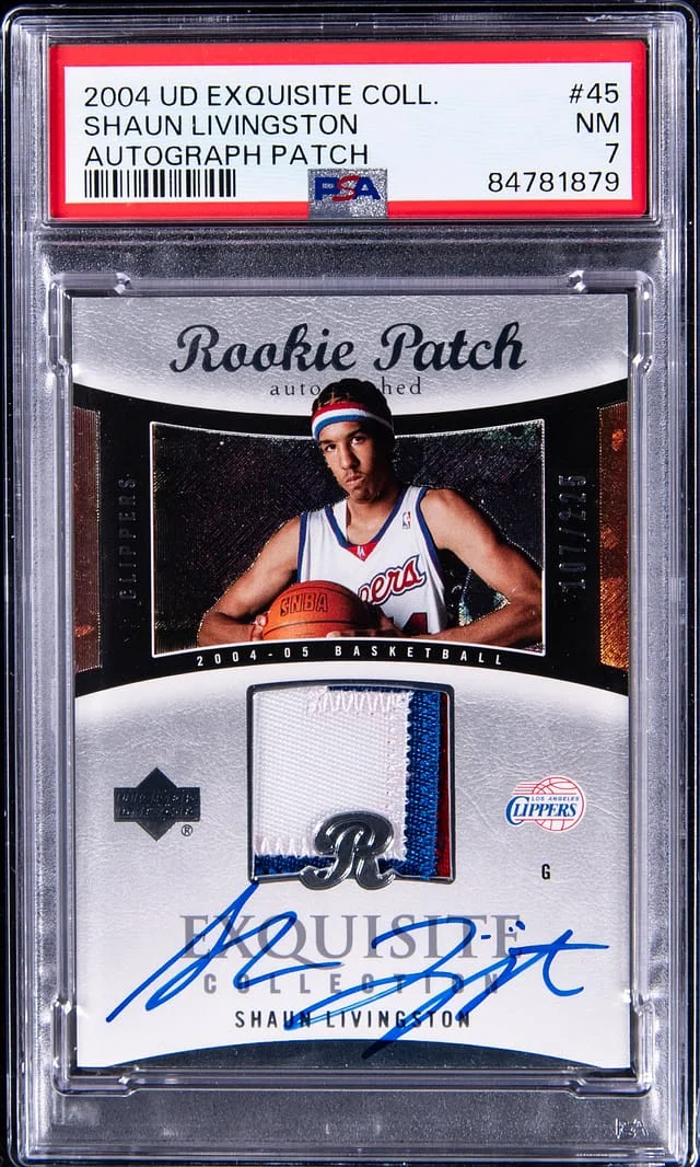 2004-05 Upper Deck Shaun Livingston Equisite Collection Autograph Patch #45 card image