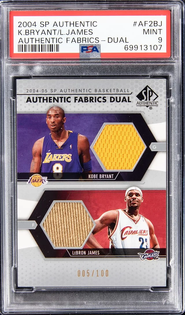 2004-05 Upper Deck SP Authentic Kobe Bryant/LeBron James Fabrics Dual #AF2-BJ card image