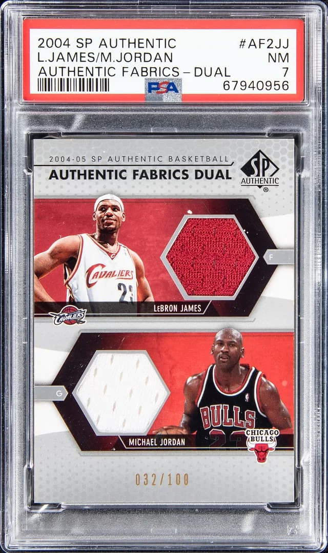 2004-05 Upper Deck SP Authentic LeBron James/Michael Jordan Fabrics #AF2-JJ card image