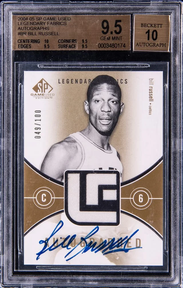 2004-05 Upper Deck SP Game Used Bill Russell Legendary Fabrics Autographs #ALF-BR card image