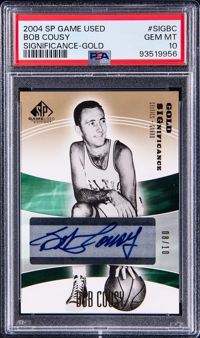 2004-05 Upper Deck SP Game Used Bob Cousy Significance Gold #SIG-BC card image