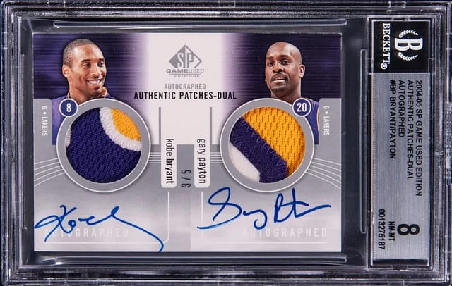 2004-05 Upper Deck SP Game Used Kobe Bryant/Gary Payton Edition Authentic Patches Dual Autographed #AAP2-BP card image