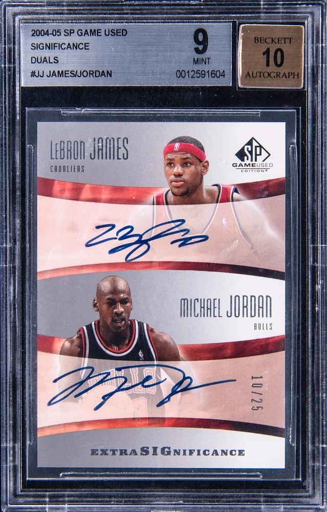 2004-05 Upper Deck SP Game Used LeBron James/Michael Jordan SIGnificance Duals #XSIG-JJ card image