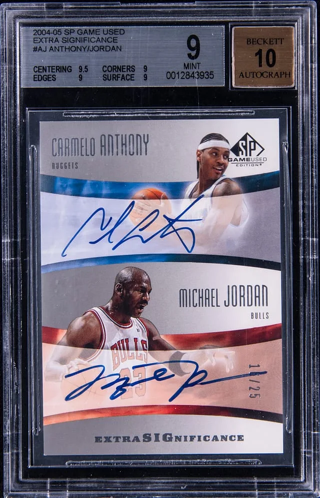 2004-05 Upper Deck SP Game Used Michael Jordan/Carmelo Anthony Extra Significance #AJ card image