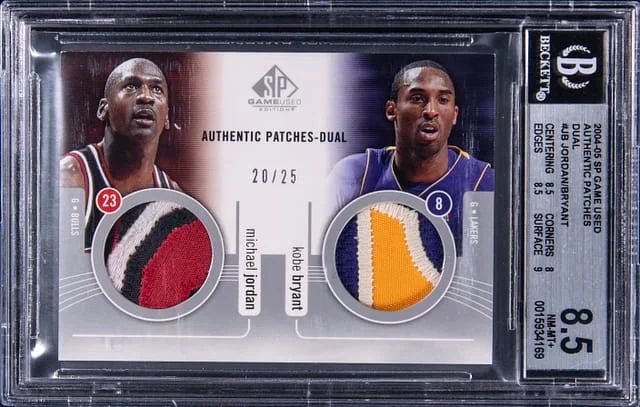 2004-05 Upper Deck SP Game Used Michael Jordan/Kobe Bryant Game-Used Dual Authentic Patches #AP2-JB card image