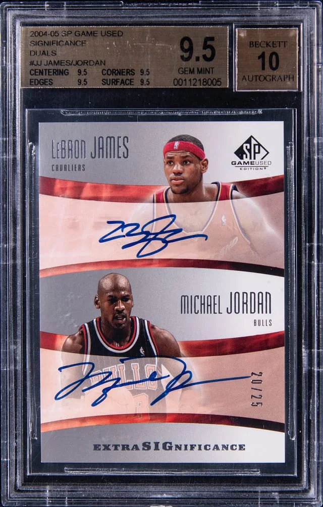 2004-05 Upper Deck SP Game Used Michael Jordan/LeBron James SIGnificance Duals #XSIG-JJ card image