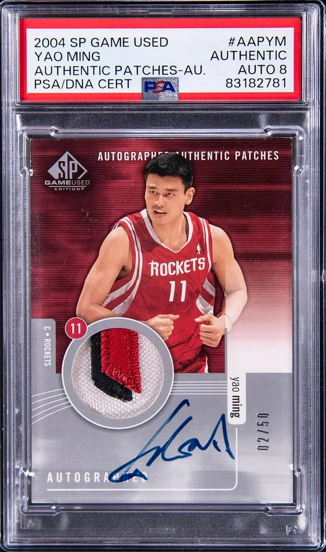 2004-05 Upper Deck SP Game Used Yao Ming Authentic Patches Autograph #AAP-YM card image