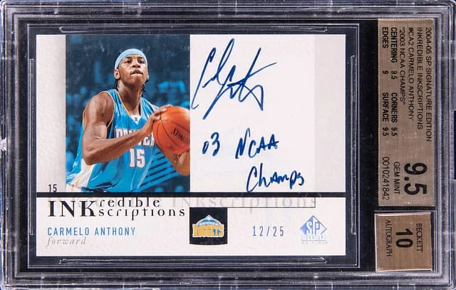 2004-05 Upper Deck SP Signature Edition Carmelo Anthony INKredible INKscriptions #II-CA3 card image