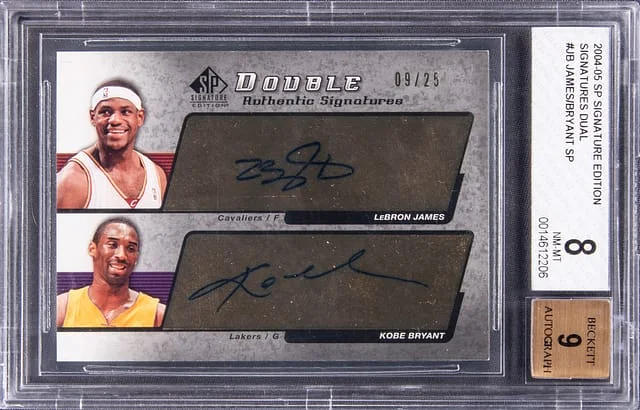 2004-05 Upper Deck SP Signature Edition LeBron James, Kobe Bryant Signatures Dual #AS2-JB card image