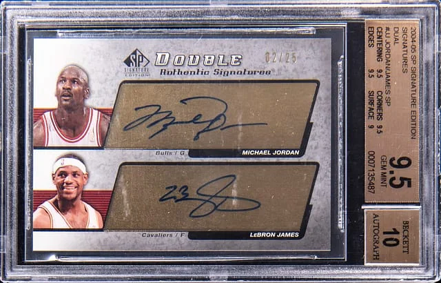 2004-05 Upper Deck SP Signature Edition Michael Jordan/LeBron James Signatures Dual #AS2-JJ card image