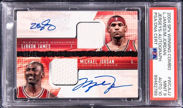 2004-05 Upper Deck SPx LeBron James/Michael Jordan Winning Combos Jerseys Autographs #WCA-JJ card image