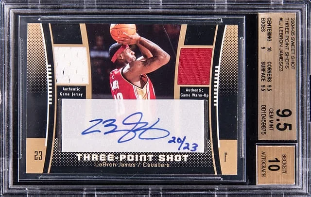 2004-05 Upper Deck Sweet Shot LeBron James Three Point Shots #3PS-LJ card image