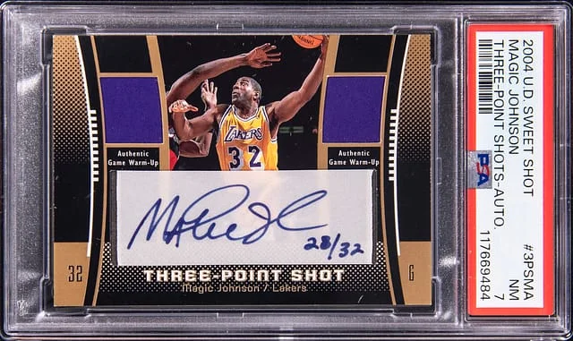 2004-05 Upper Deck Sweet Spot Magic Johnson Three Point Shots Autograph #3PS-MA card image